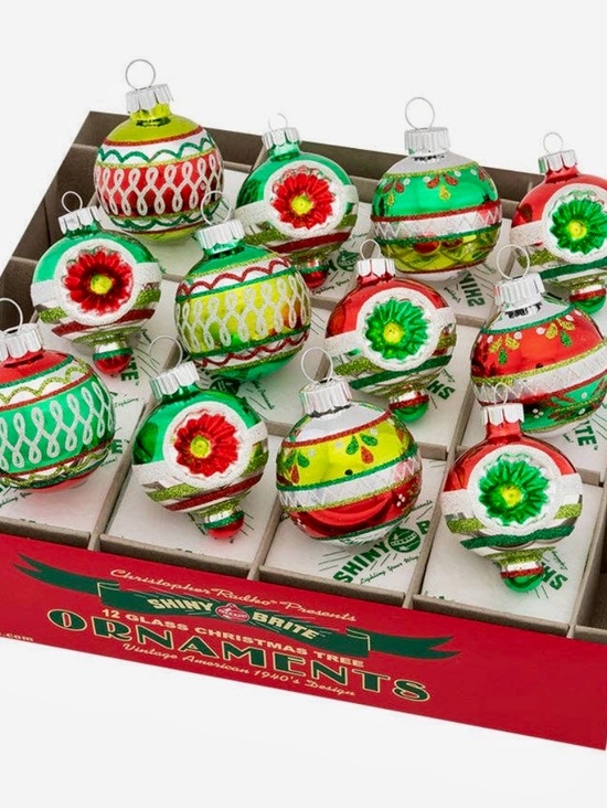 Christopher Radko Other - Christopher Radko Shiny Brite Holiday Splendor 12 Glass Ornaments NIB